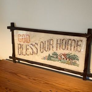 Antique Black Forest Framed Needlework